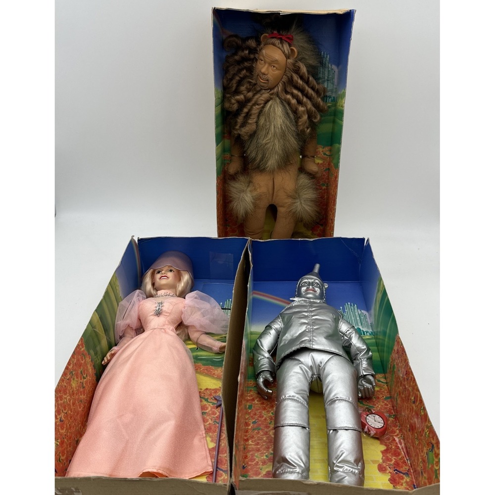 Wizard of Oz 1988 Doll Set-3 Turner Entertainment - Dorothy, Lion, Ken 15" NEW